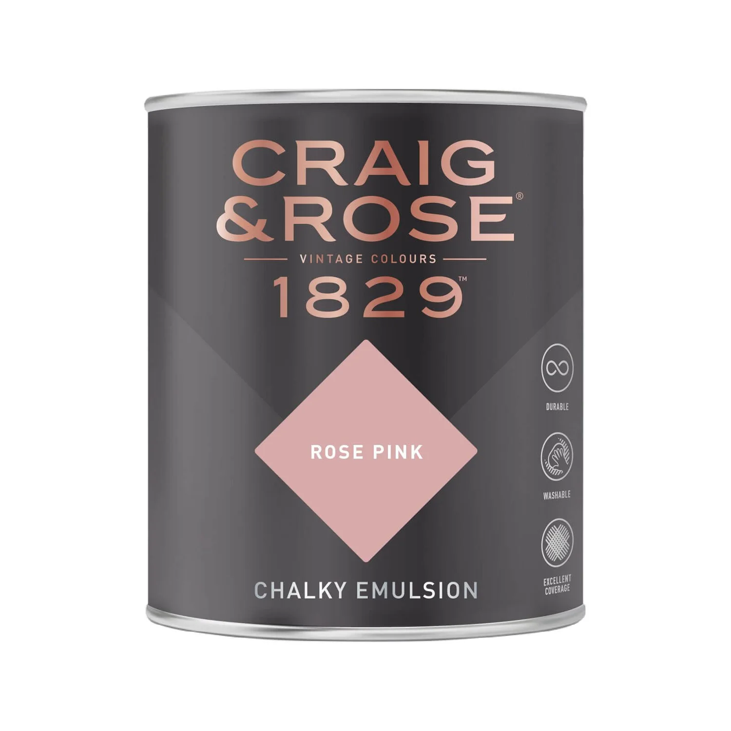 Craig & Rose 1829 Chalky Matt Emulsion Paint Rose Pink - 750ml 4 Craig & Rose 1829 Chalky Matt Emulsion Paint Rose Pink - 750ml - Image 2