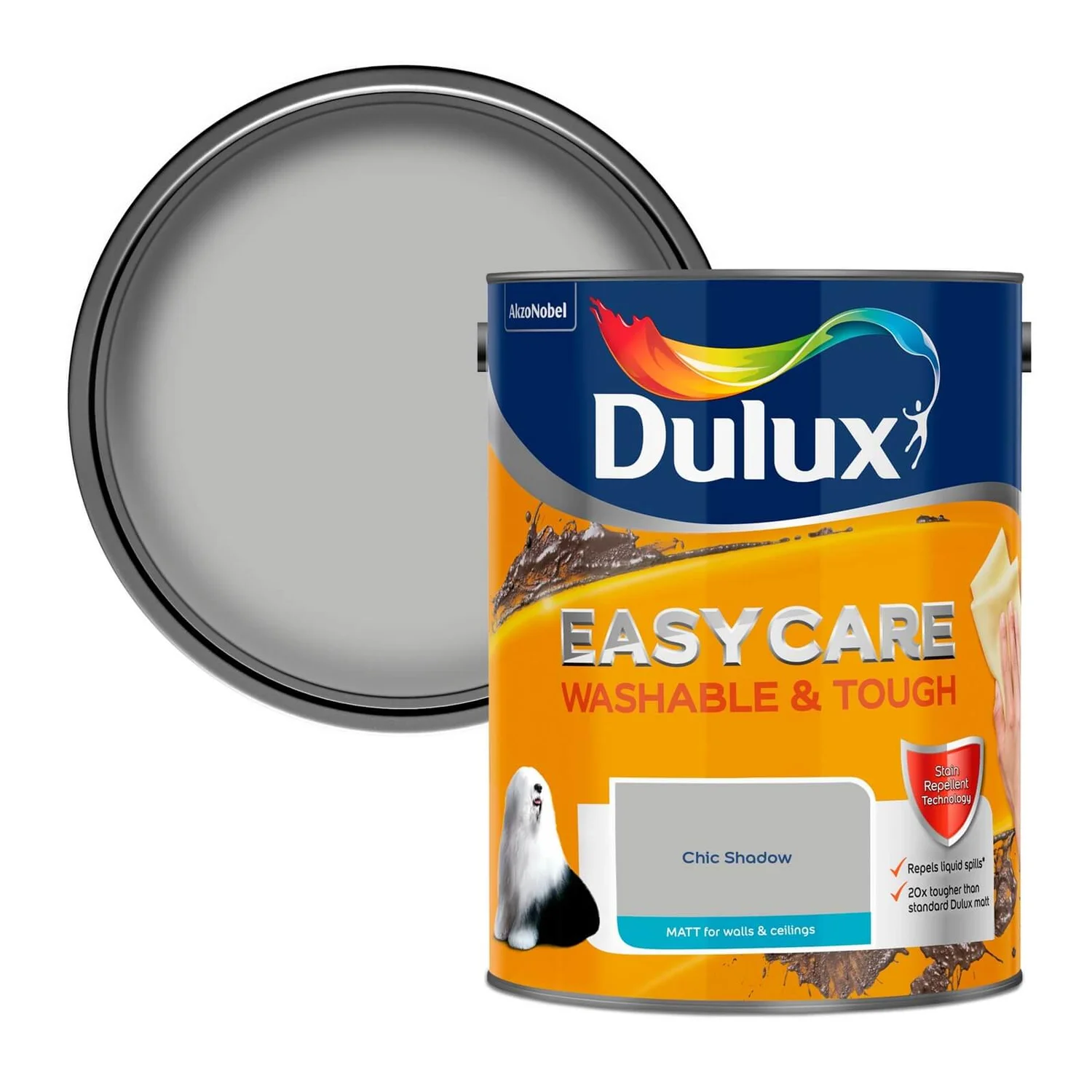 Dulux Easycare Washable & Tough Matt Paint Chic Shadow - 5L 3 Dulux Easycare Washable & Tough Matt Paint Chic Shadow - 5L