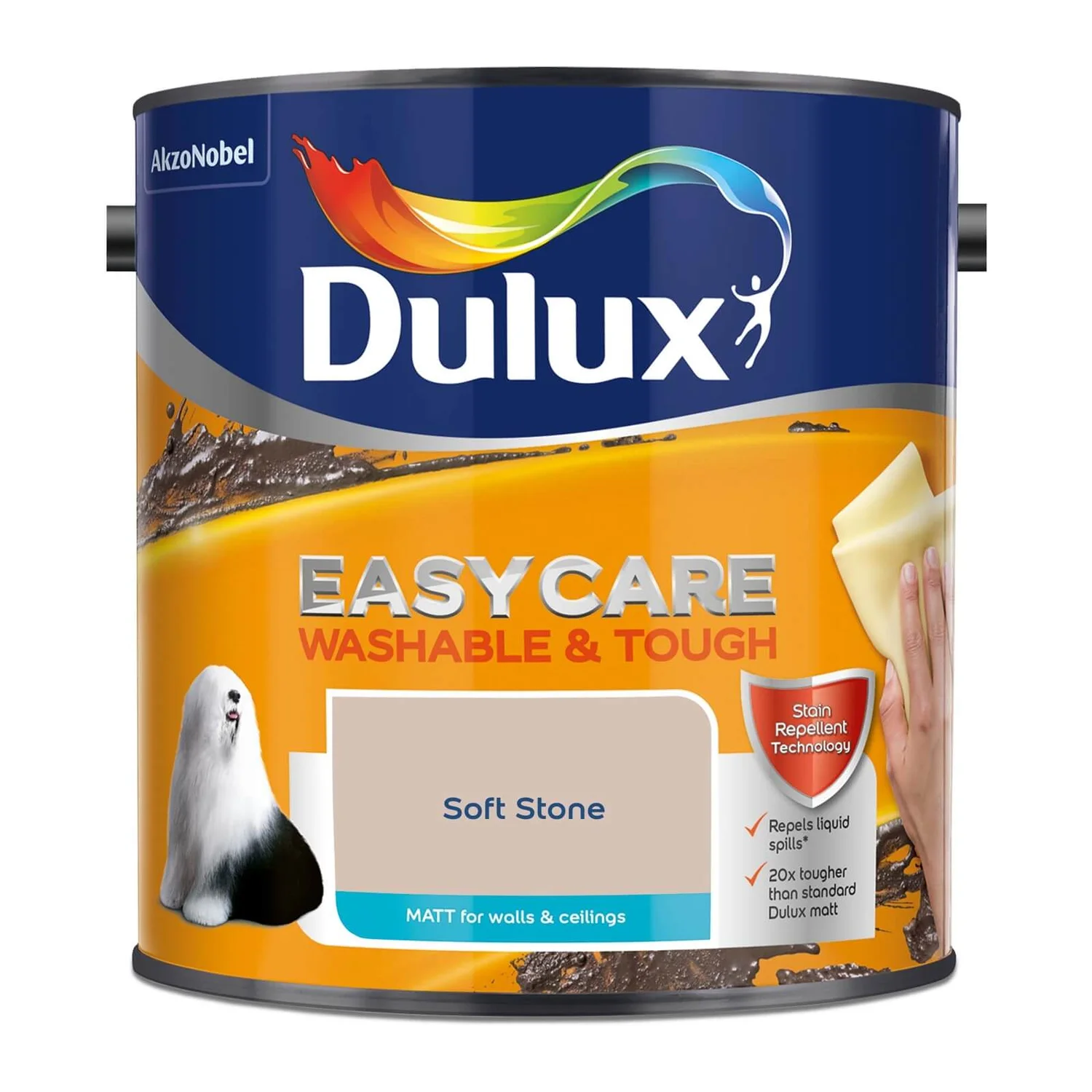Dulux Easycare Washable & Tough Matt Paint Soft Stone - 2.5L 6 Dulux Easycare Washable & Tough Matt Paint Soft Stone - 2.5L - Image 4