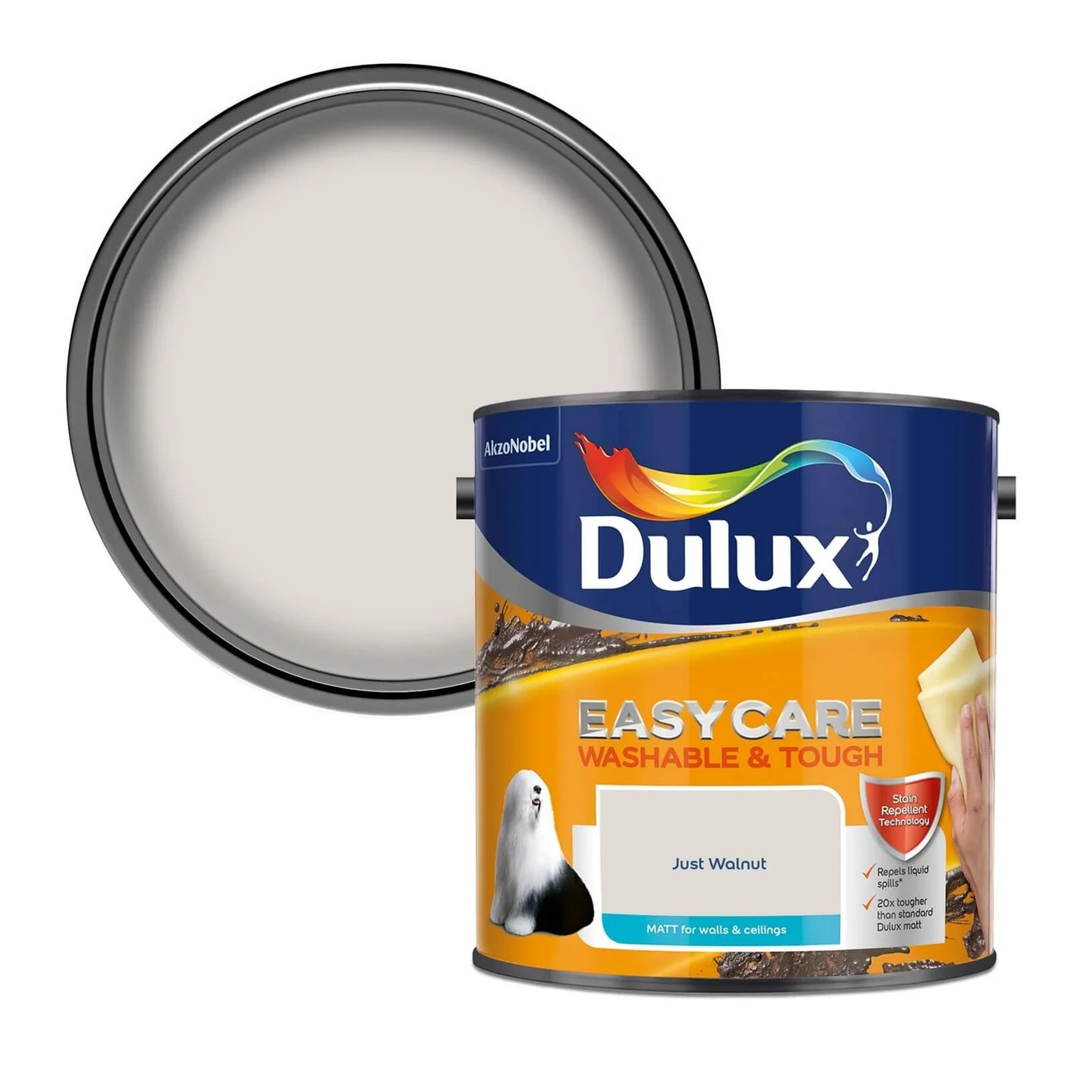 Dulux Easycare Washable & Tough Matt Paint Just Walnut - 2.5L 3 Dulux Easycare Washable & Tough Matt Paint Just Walnut - 2.5L