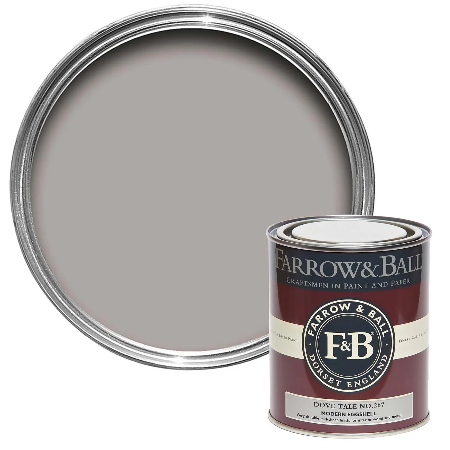 Farrow & Ball Modern Eggshell Paint Dove Tale - 750ml 3 Farrow & Ball Modern Eggshell Paint Dove Tale - 750ml