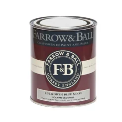 Farrow & Ball Modern Eggshell Paint Lulworth Blue - 750ml -Paint And Wallpaper Shop 12820227 1984952655277416