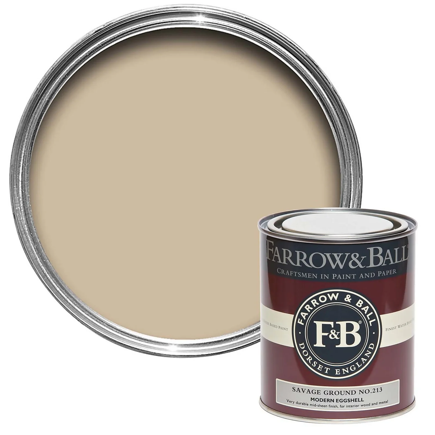 Farrow & Ball Modern Eggshell Paint Savage Ground - 750ml 3 Farrow & Ball Modern Eggshell Paint Savage Ground - 750ml