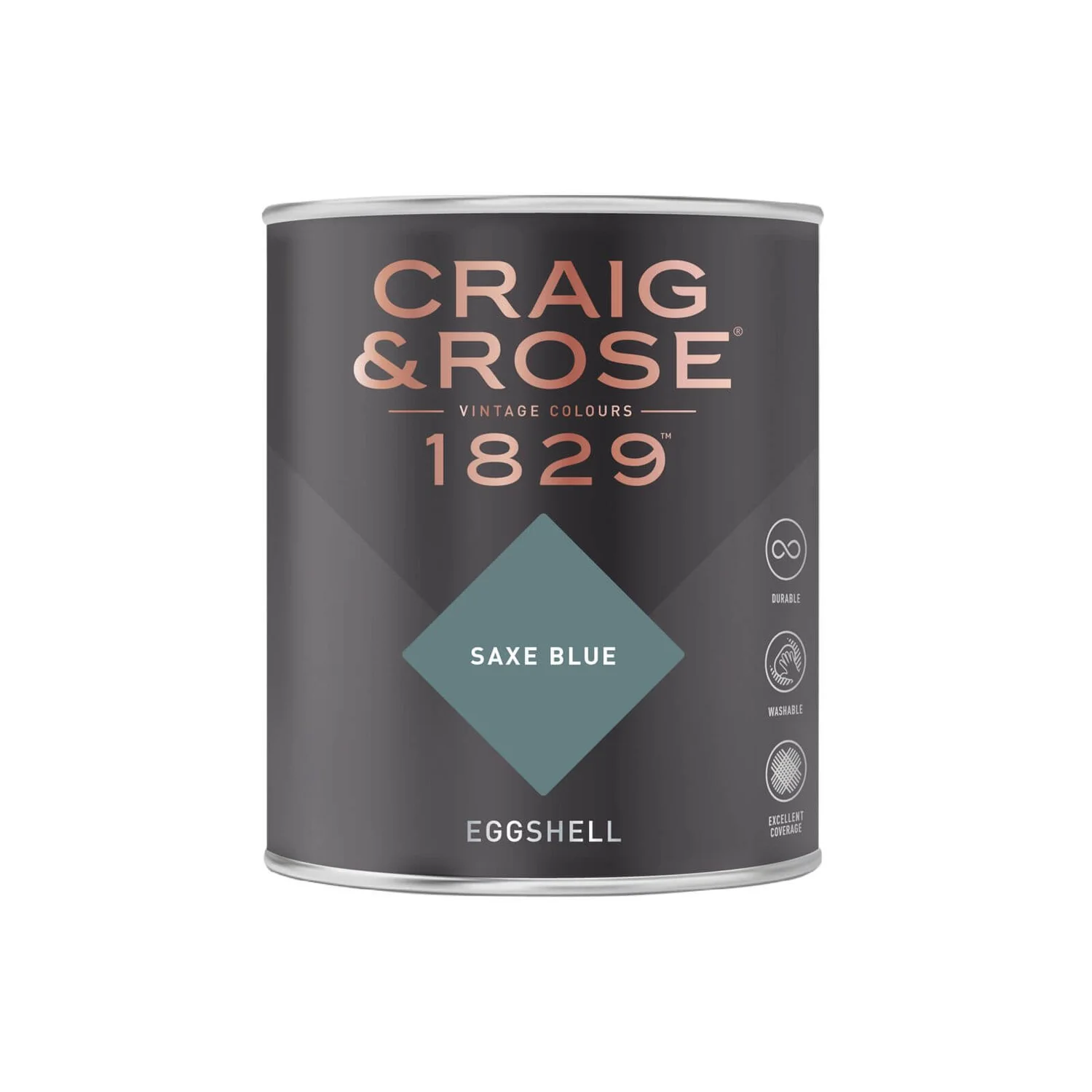 Craig & Rose 1829 Eggshell Paint Saxe Blue - 750ml 4 Craig & Rose 1829 Eggshell Paint Saxe Blue - 750ml - Image 2