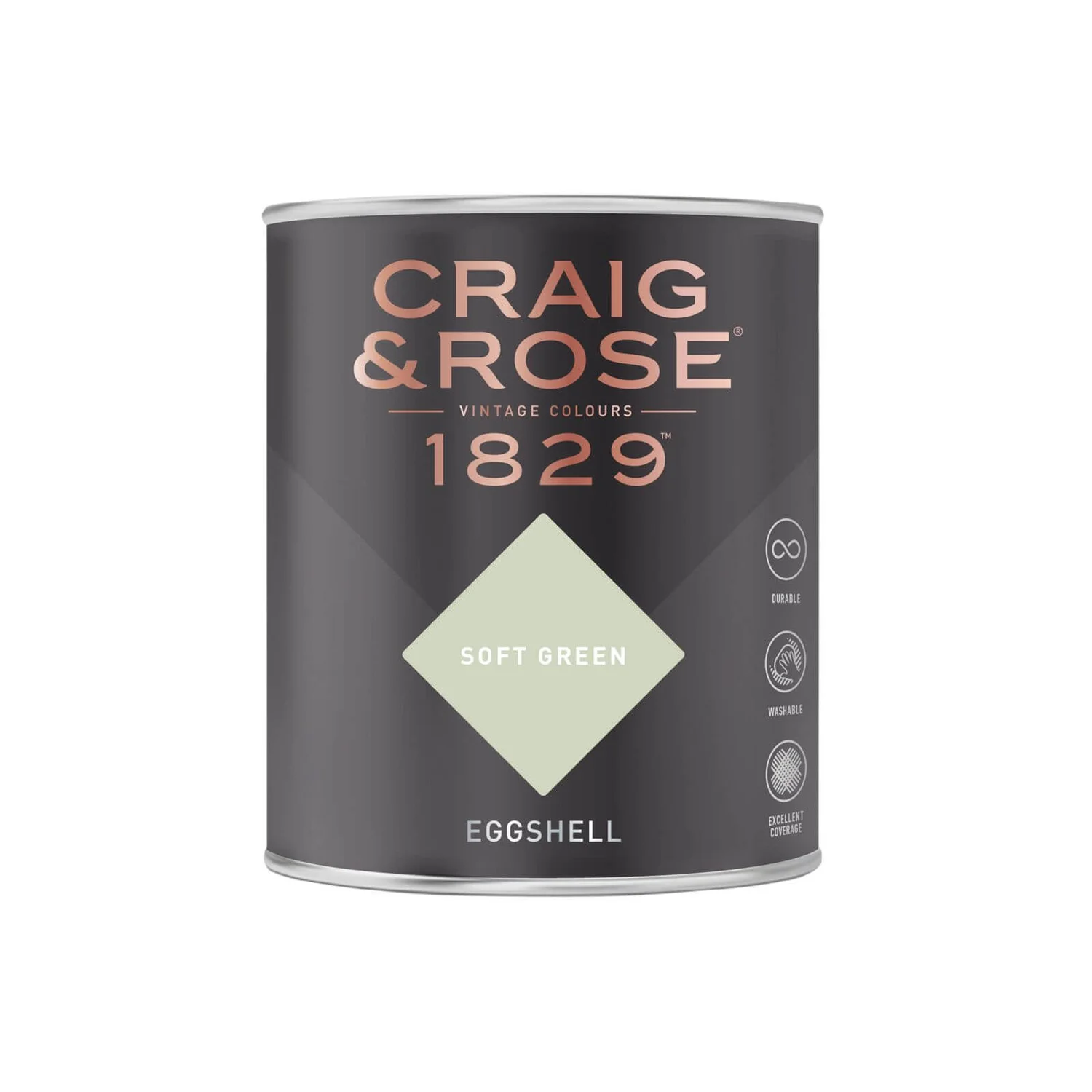 Craig & Rose 1829 Eggshell Paint Soft Green - 750ml 4 Craig & Rose 1829 Eggshell Paint Soft Green - 750ml - Image 2