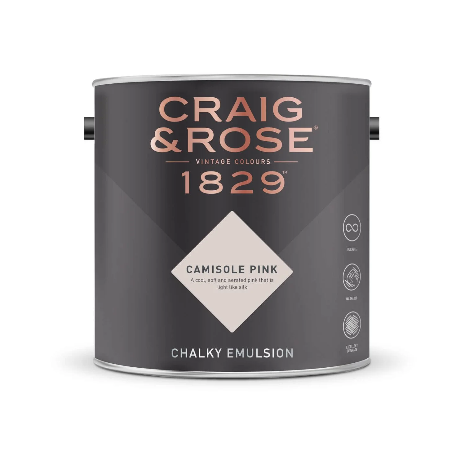 Craig & Rose 1829 Chalky Emulsion Paint Camisole Pink - 2.5L 4 Craig & Rose 1829 Chalky Emulsion Paint Camisole Pink - 2.5L - Image 2