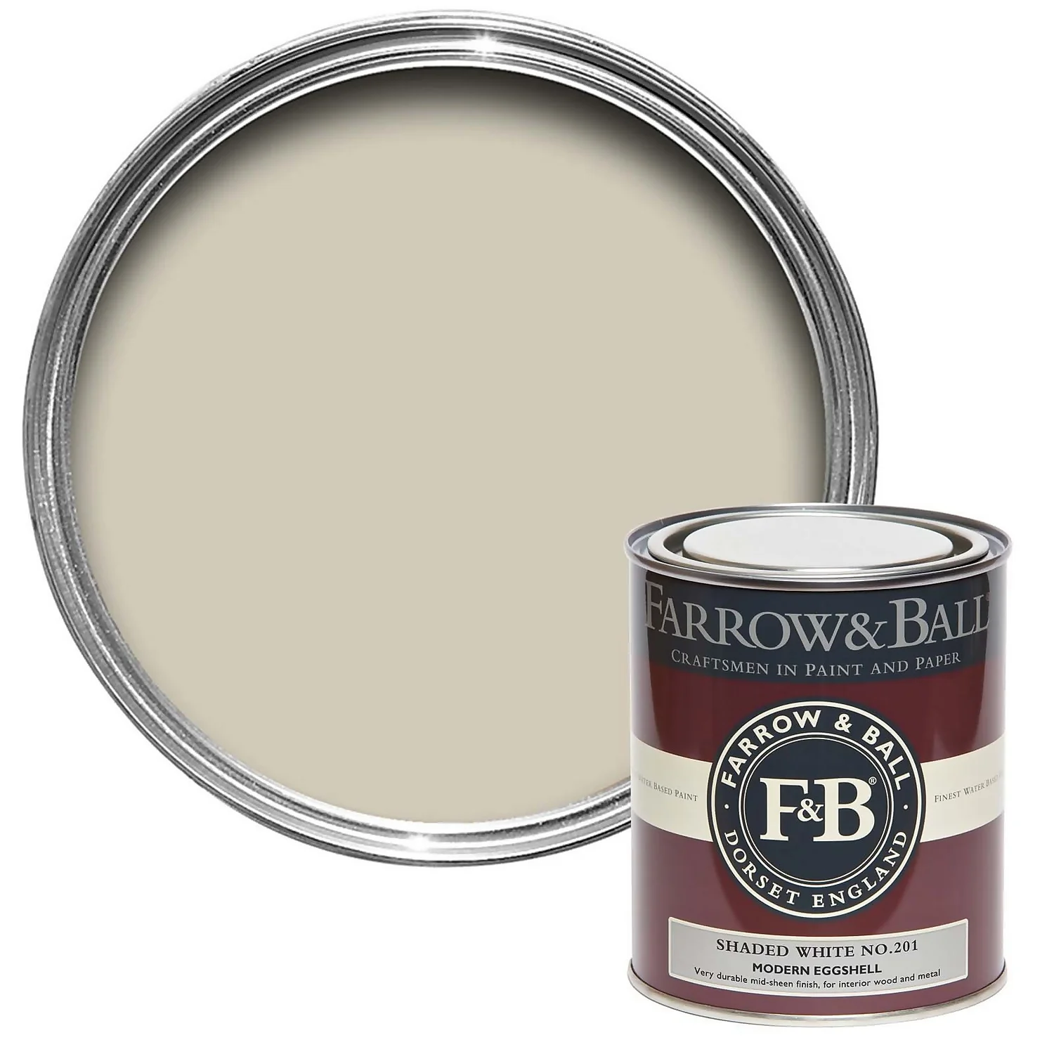 Farrow & Ball Modern Eggshell Paint Shaded White - 750ml 3 Farrow & Ball Modern Eggshell Paint Shaded White - 750ml