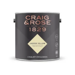 Craig & Rose 1829 Chalky Emulsion Paint Jasper Yellow - 2.5L -Paint And Wallpaper Shop 12820569 1264832991010689