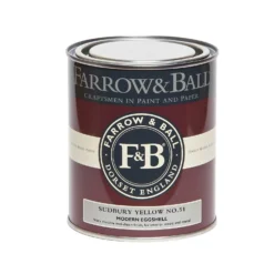 Farrow & Ball Modern Eggshell Sudbury Yellow - 750ml -Paint And Wallpaper Shop 12820599 6114952922200265