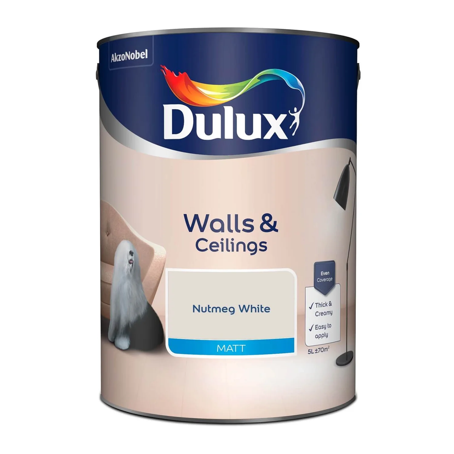 Dulux Natural Hints Matt Emulsion Paint Nutmeg White - 5L 6 Dulux Natural Hints Matt Emulsion Paint Nutmeg White - 5L - Image 4