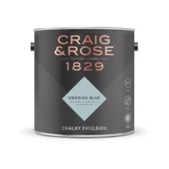 Craig & Rose 1829 Chalky Matt Emulsion Paint Swedish Blue - 2.5L -Paint And Wallpaper Shop 12820806 2174832990936304