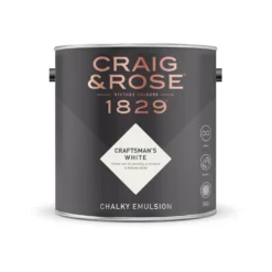 Craig & Rose 1829 Chalky Matt Emulsion Paint Craftsmans White - Tester 50ml -Paint And Wallpaper Shop 12820982 5044832993065968