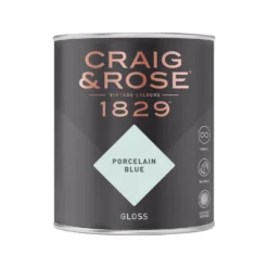 Craig & Rose 1829 Gloss Paint Porcelain Blue - 750ml -Paint And Wallpaper Shop 12821012 1644833202520556