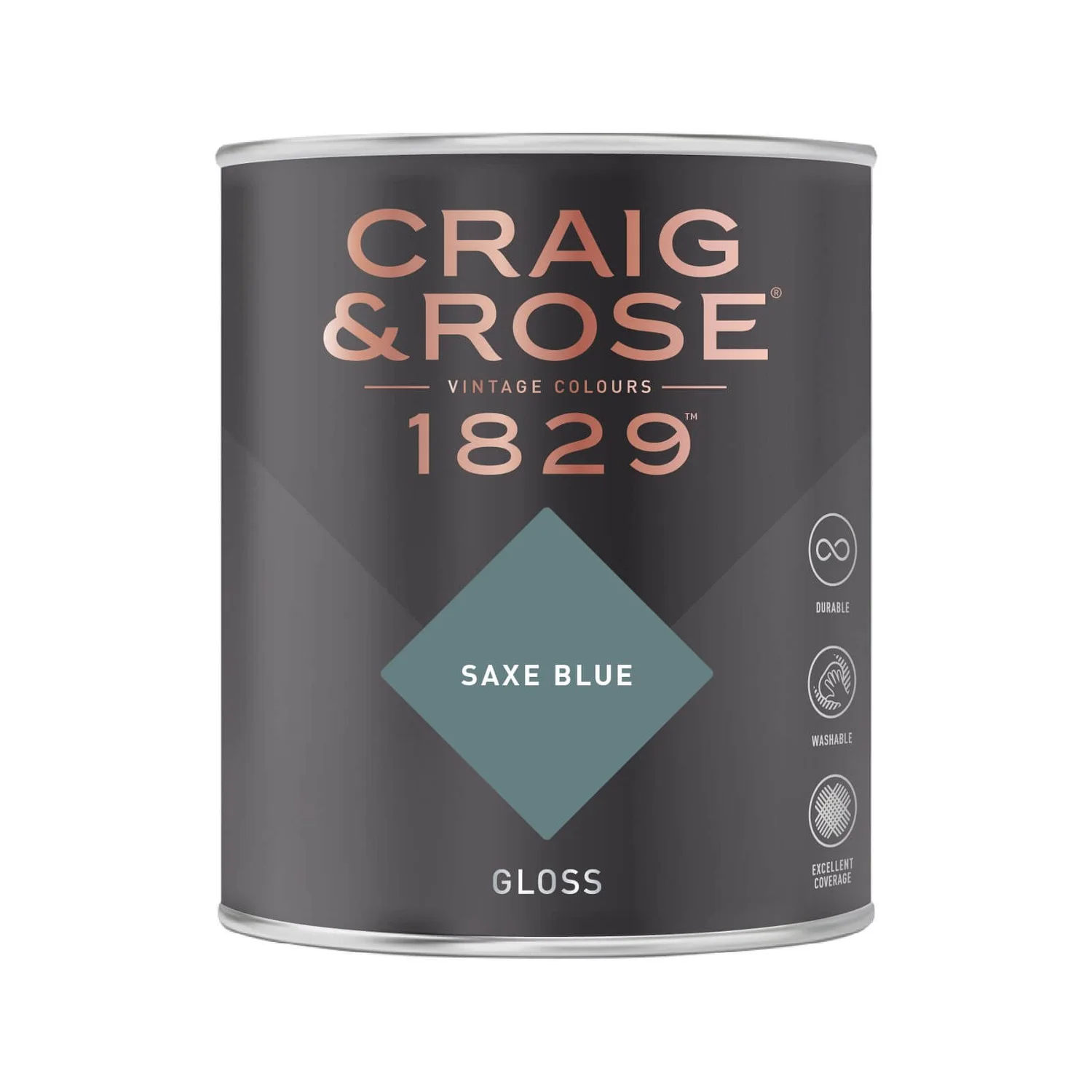 Craig & Rose 1829 Gloss Saxe Blue - 750ml 4 Craig & Rose 1829 Gloss Saxe Blue - 750ml - Image 2