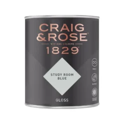 Craig & Rose 1829 Gloss Paint Study Room Blue - 750ml -Paint And Wallpaper Shop 12821141 1104833202891578