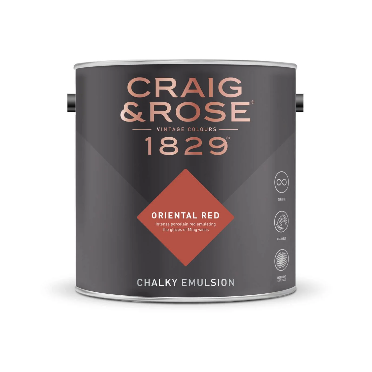 Craig & Rose 1829 Chalky Emulsion Paint Oriental Red - Tester 50ml 4 Craig & Rose 1829 Chalky Emulsion Paint Oriental Red - Tester 50ml - Image 2