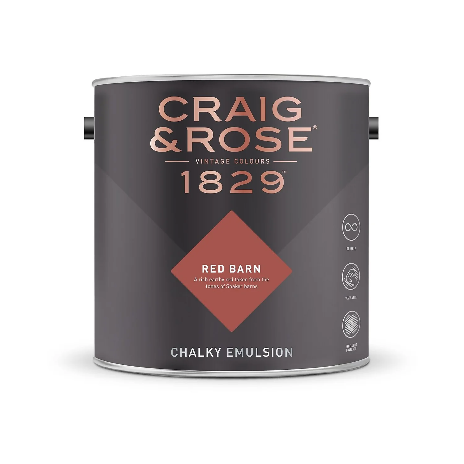 Craig & Rose 1829 Chalky Emulsion Paint Red Barn - Tester 50ml 4 Craig & Rose 1829 Chalky Emulsion Paint Red Barn - Tester 50ml - Image 2