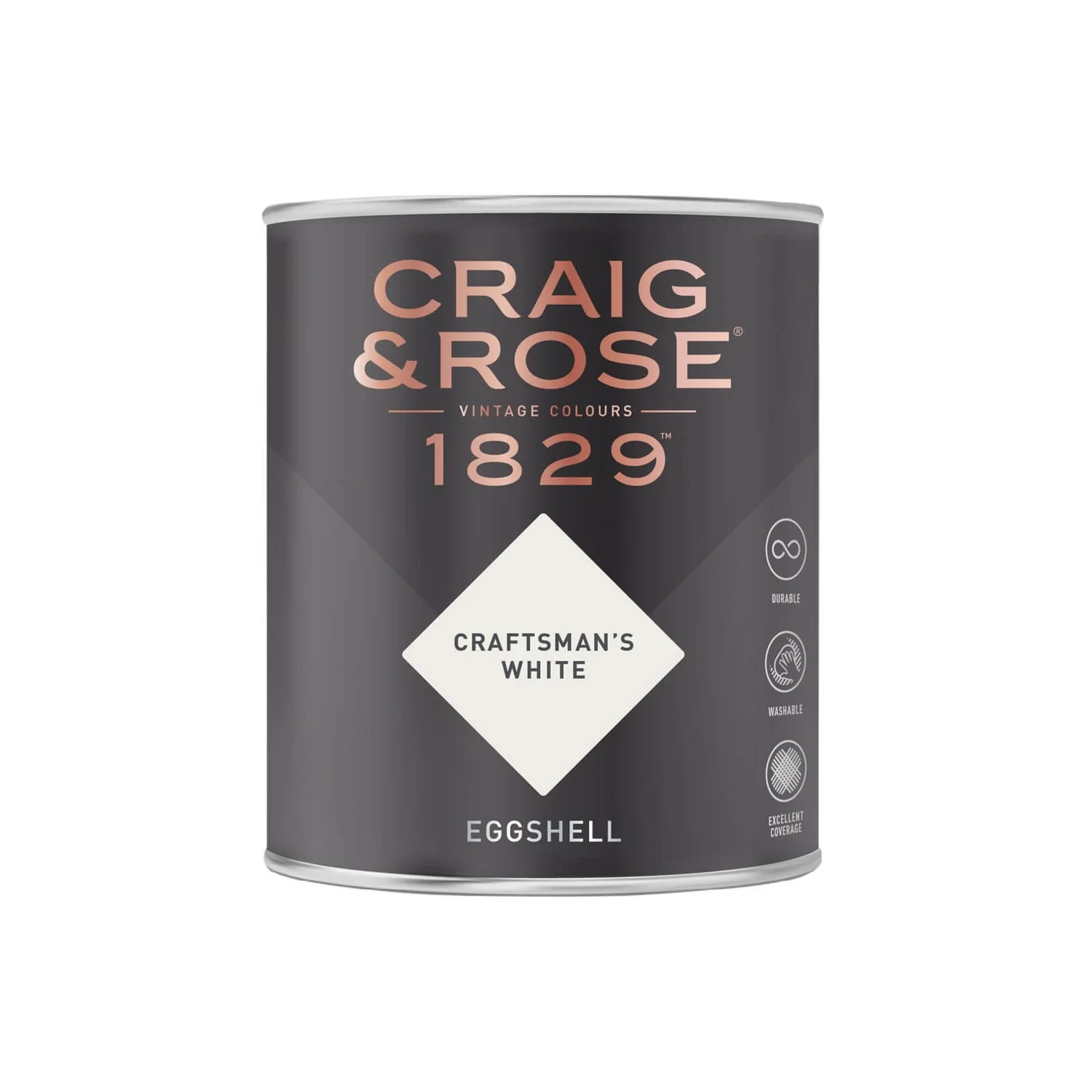 Craig & Rose 1829 Eggshell Paint Craftsman's White - 750ml 4 Craig & Rose 1829 Eggshell Paint Craftsman's White - 750ml - Image 2