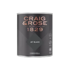 Craig & Rose 1829 Eggshell Paint Jet Black - 750ml -Paint And Wallpaper Shop 12821867 1524833171488232