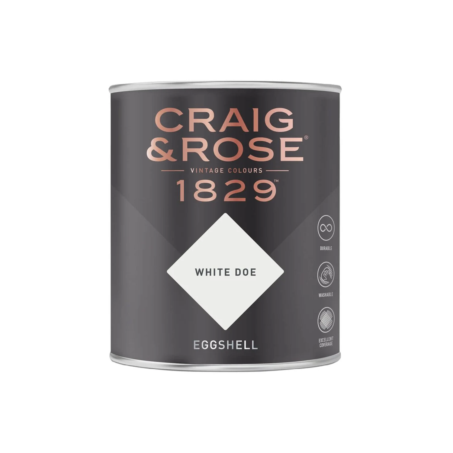 Craig & Rose 1829 Eggshell Paint White Doe - 750ml 4 Craig & Rose 1829 Eggshell Paint White Doe - 750ml - Image 2
