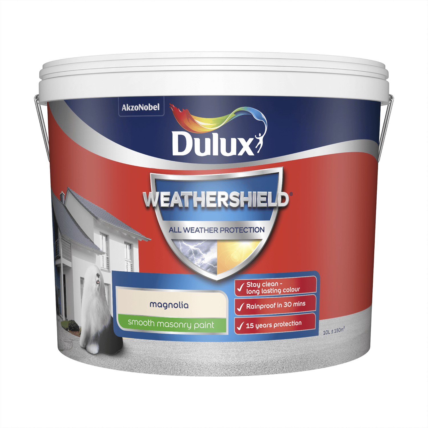 Dulux Weathershield All Weather Smooth Masonry Paint Magnolia - 10L 3 Dulux Weathershield All Weather Smooth Masonry Paint Magnolia - 10L