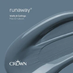 Crown Walls & Ceilings Matt Emulsion Paint Runaway - Tester 40ml -Paint And Wallpaper Shop 12823128 1254978275841587