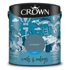 Crown Walls & Ceilings Matt Emulsion Paint Runaway - 2.5L -Paint And Wallpaper Shop 12823147 1484969525833711