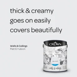 Crown Walls & Ceilings Matt Emulsion Paint Clay White - 5L -Paint And Wallpaper Shop 12823269 2054969532862600