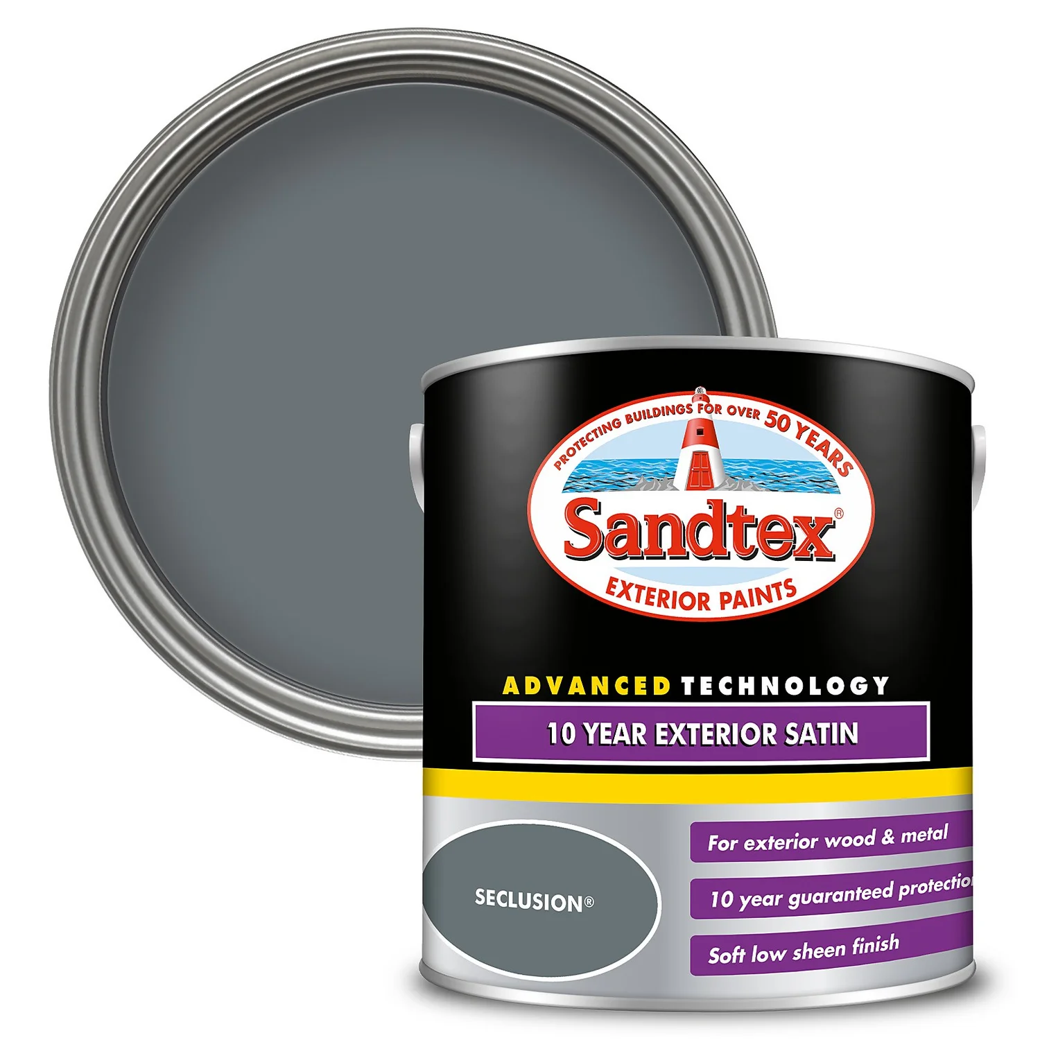 Sandtex® 10 Year Satin Paint Seclusion - 2.5L 3 Sandtex® 10 Year Satin Paint Seclusion - 2.5L