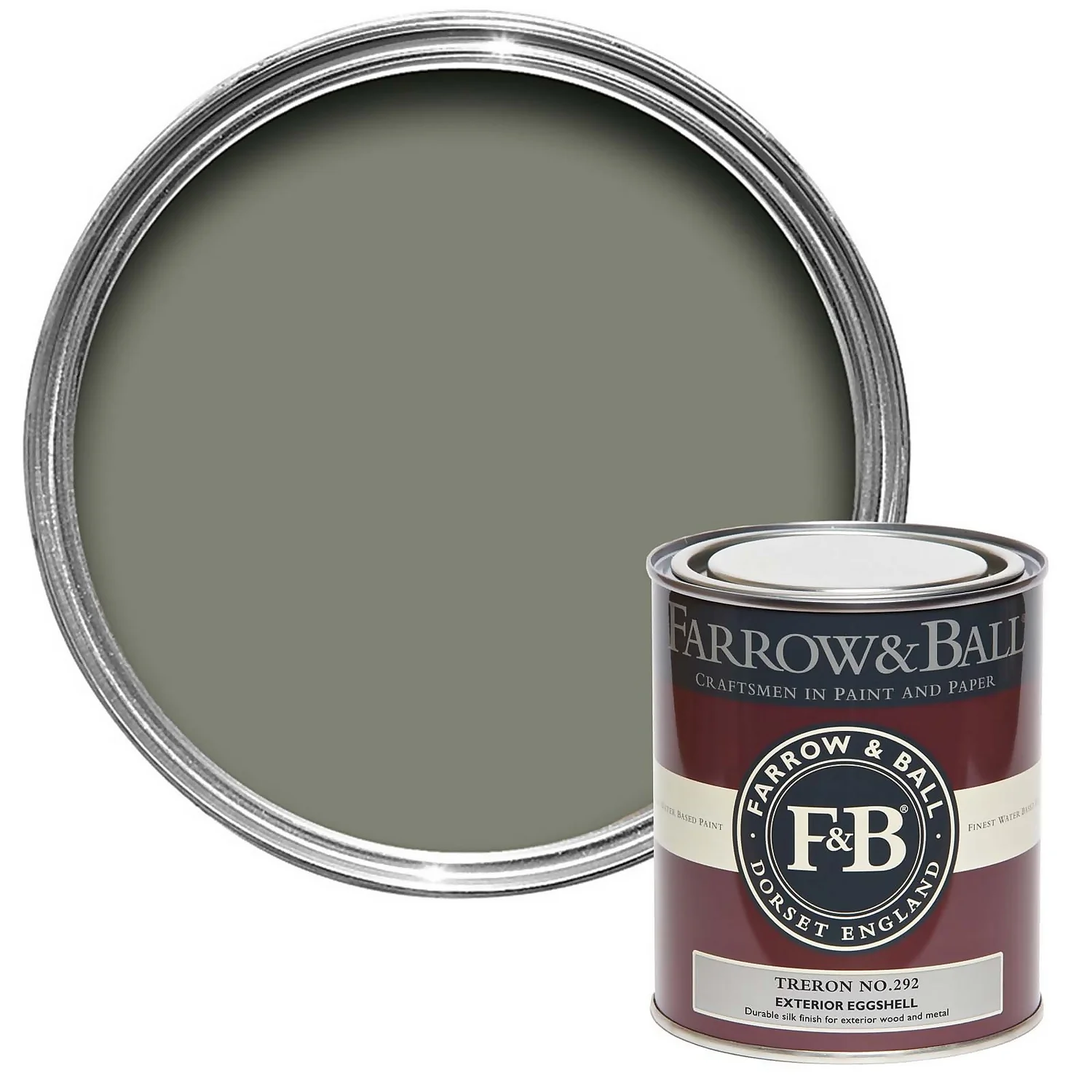 Farrow & Ball Exterior Eggshell Paint Treron - 750ml 3 Farrow & Ball Exterior Eggshell Paint Treron - 750ml