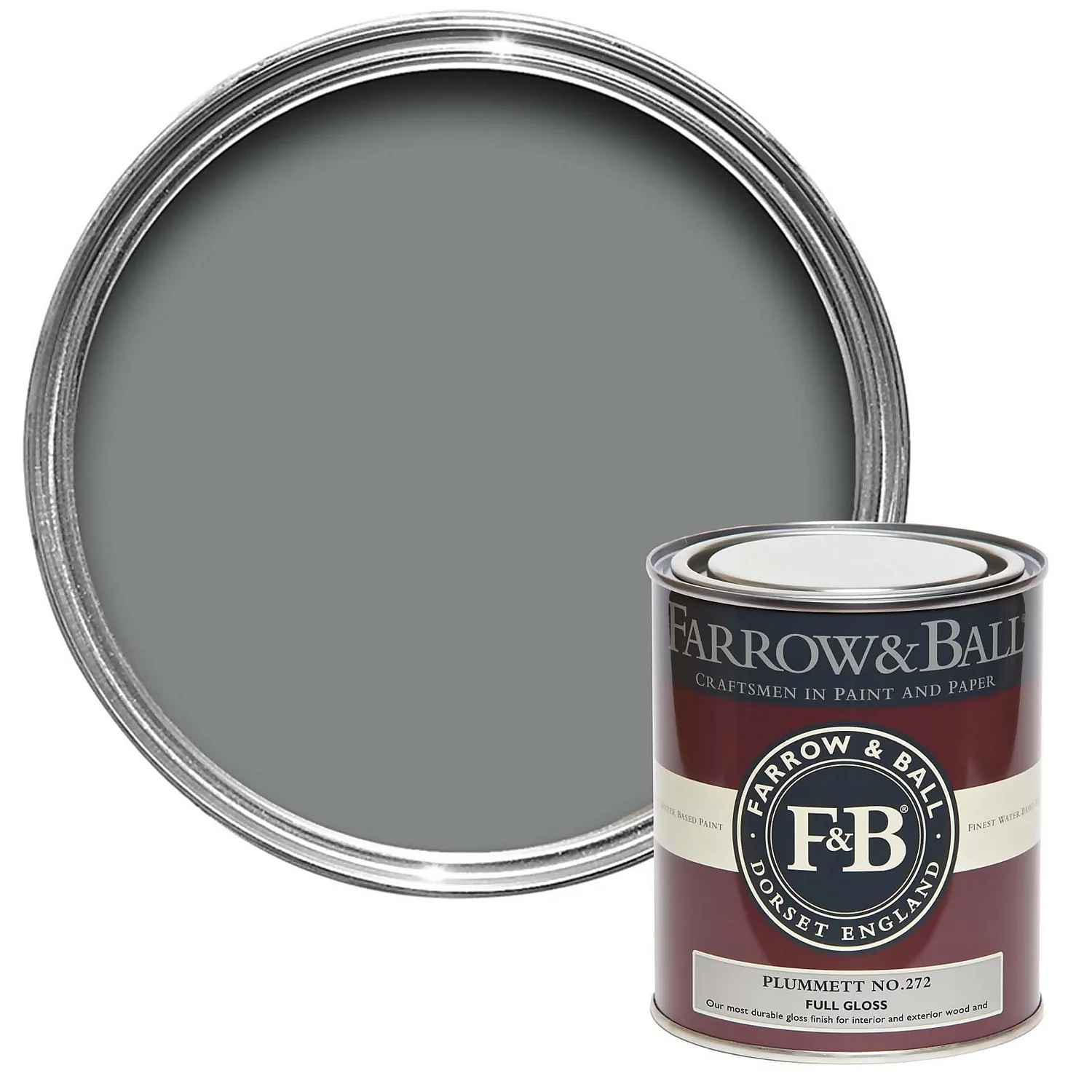 Farrow & Ball Full Gloss Paint Plummett - 750ml 3 Farrow & Ball Full Gloss Paint Plummett - 750ml
