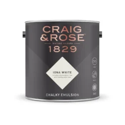 Craig & Rose 1829 Chalky Emulsion Paint Iona White - 5L -Paint And Wallpaper Shop 12832801 7744832977093458