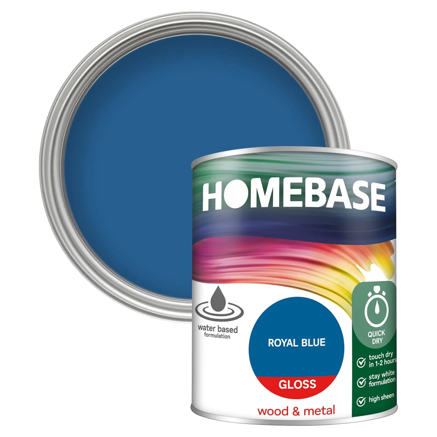 Homebase Interior Quick Dry Gloss Paint Royal Blue - 750ml 3 Homebase Interior Quick Dry Gloss Paint Royal Blue - 750ml