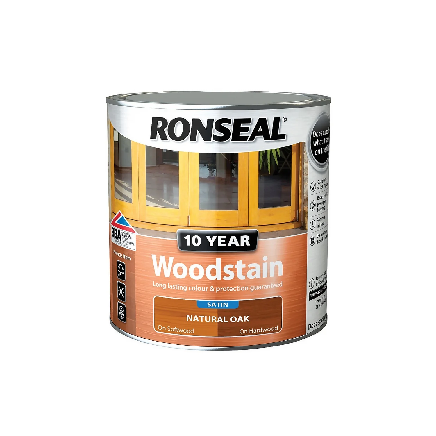 Ronseal 10 Year Woodstain Natural Oak Satin - 750ml 6 Ronseal 10 Year Woodstain Natural Oak Satin - 750ml - Image 4