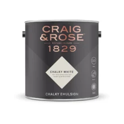 Craig & Rose 1829 Chalky Matt Emulsion Paint Chalky White - 5L -Paint And Wallpaper Shop 12834927 8514832987838366