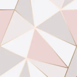 Fresco Apex Geometric Wallpaper - Pink & Rose Gold