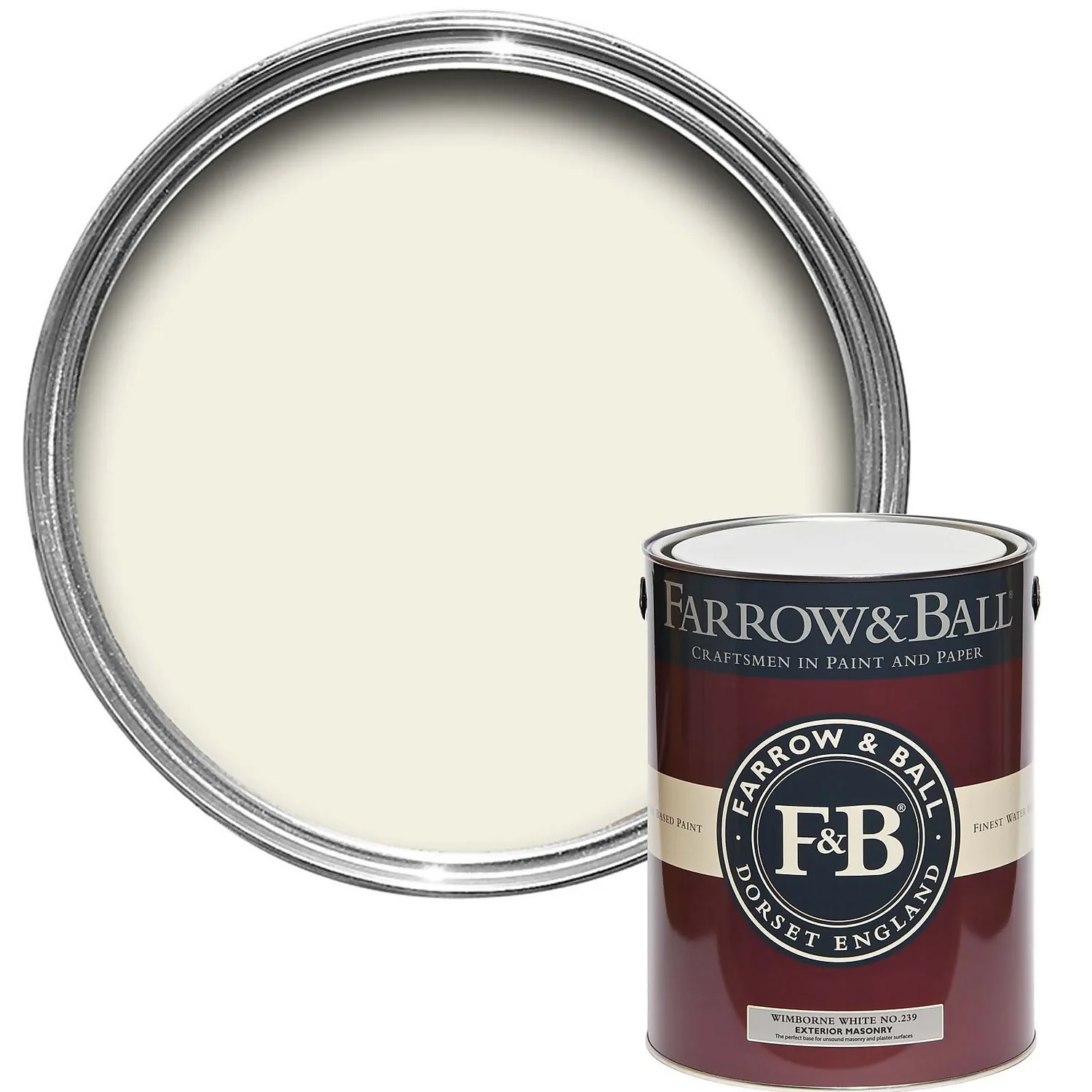 Farrow & Ball Exterior Masonry Paint Wimborne White - 5L 3 Farrow & Ball Exterior Masonry Paint Wimborne White - 5L