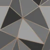 Fresco Apex Geometric Wallpaper - Charcoal & Rose Gold -Paint And Wallpaper Shop 12835990 9364831909640910