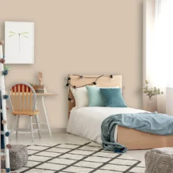 Homebase Silk Emulsion Paint Stone Beige - 2.5L -Paint And Wallpaper Shop 12836785 1904833204354453