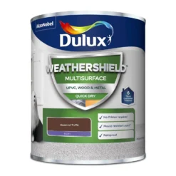 Dulux Weathershield Multi Surface Paint Hazelnut Truffle - 750ml -Paint And Wallpaper Shop 12836931 1884832984590965