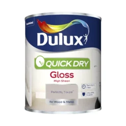 Dulux Quick Dry Gloss Paint Perfectly Taupe - 750ml 12 Dulux Quick Dry Gloss Paint Perfectly Taupe - 750ml -Paint And Wallpaper Shop 12836955 1314832983054728