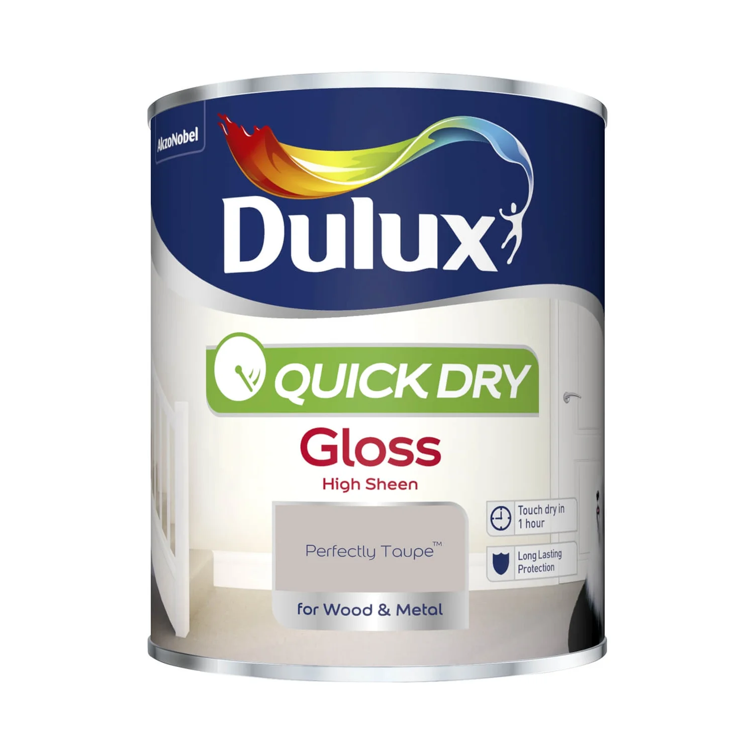 Dulux Quick Dry Gloss Paint Perfectly Taupe - 750ml 7 Dulux Quick Dry Gloss Paint Perfectly Taupe - 750ml - Image 5