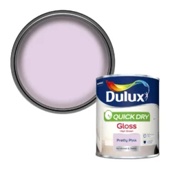 Dulux Quick Dry Gloss Paint Pretty Pink - 750ml