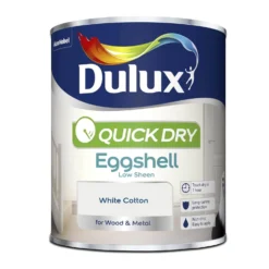 Dulux Quick Dry Eggshell Paint White Cotton - 750ml -Paint And Wallpaper Shop 12837007 1664832981170695