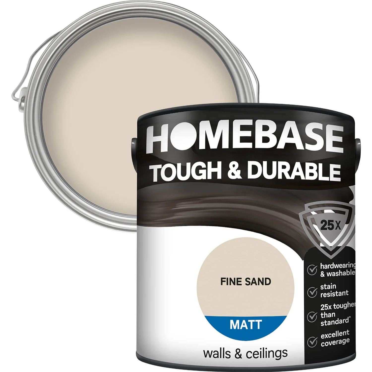 Homebase Tough & Durable Matt Paint Fine Sand - 2.5L 3 Homebase Tough & Durable Matt Paint Fine Sand - 2.5L