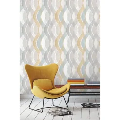 Grandeco Madeleine Yellow/Grey Wallpaper -Paint And Wallpaper Shop 12837912 1004832977215177