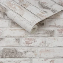 Fresco Distressed Brick Wallpaper - Pastel 7 Fresco Distressed Brick Wallpaper - Pastel -Paint And Wallpaper Shop 12838043 6144833224785644