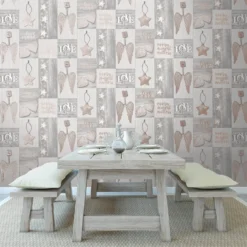 Fresco Starlight Home Rose Gold Wallpaper -Paint And Wallpaper Shop 12838179 9104833225216474