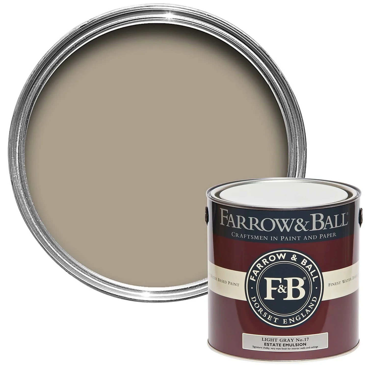 Farrow & Ball Estate Matt Emulsion Paint Light Gray - 2.5L 3 Farrow & Ball Estate Matt Emulsion Paint Light Gray - 2.5L