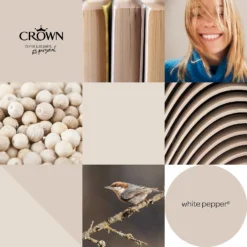 Crown Walls & Ceilings Matt Emulsion Paint White Pepper - Tester 40ml -Paint And Wallpaper Shop 12839798 9644977308628933